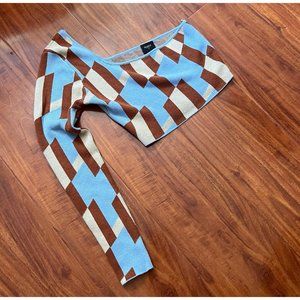 Unique Kpop Inspired One Arm Geometric Crop Top